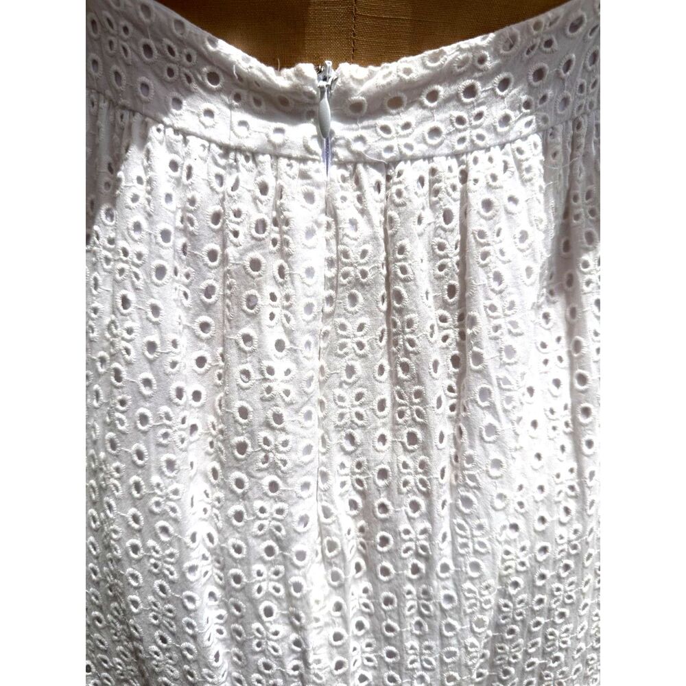 RARE Alexa Chung White Cotton Eyelt Fluttr Cape Midi Dress SZ EU 14 = US 10 2017 - Picture 12 of 16